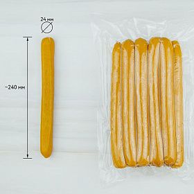 Сосиски свиные вареные (100г/ 240 мм/ d 24 мм) Кнаквурст, 5 кг (1 кг х 5 уп) зам.